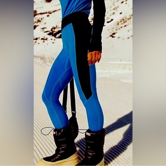 Free People Movement Dawn to Dusk Layering Leggings Blue Color block New Small - Picture 3 of 11